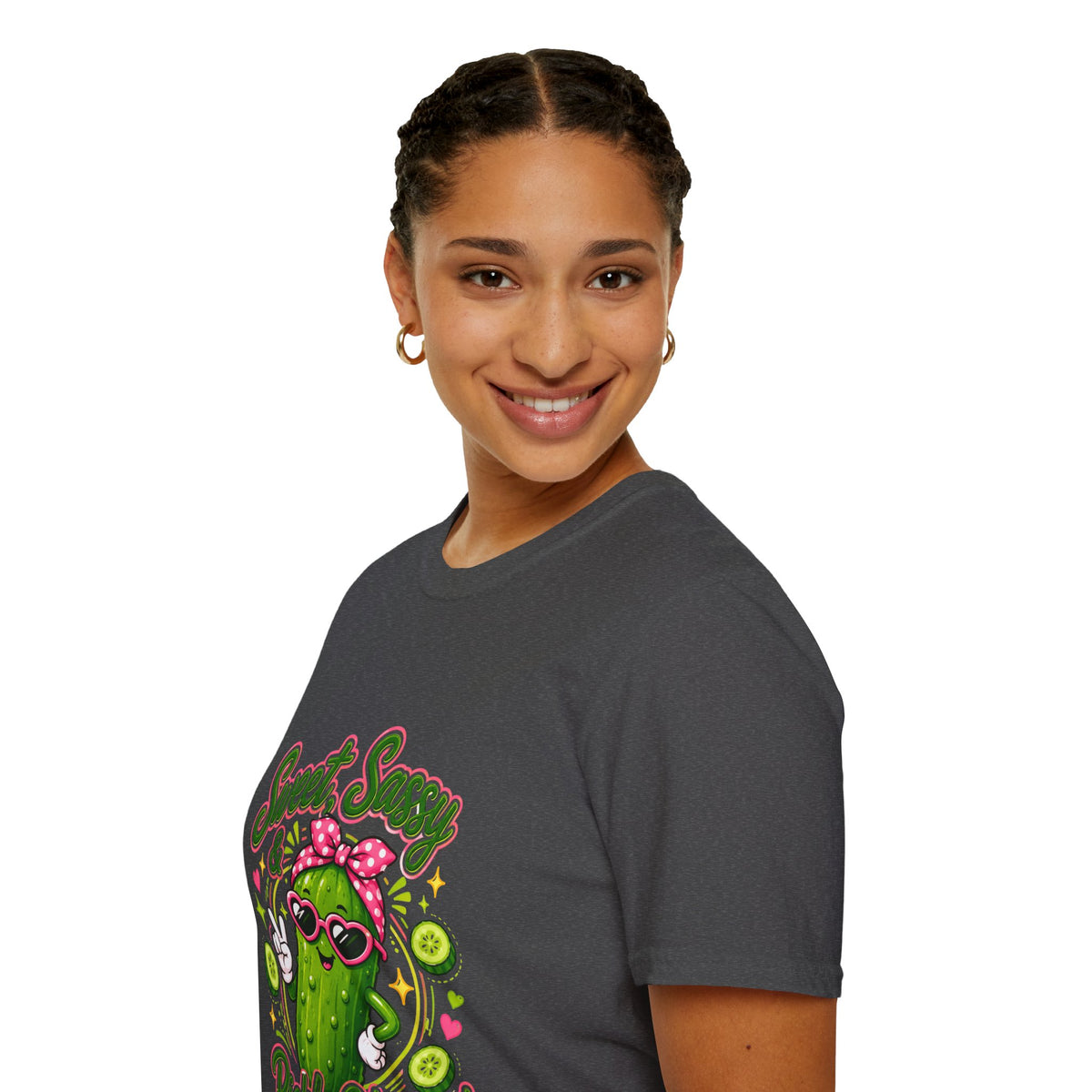Sweet Sassy Pickle T-Shirt — "Sweet, Sassy & Pickle Obsessed" Cute Cactus/Pickle Graphic Tee