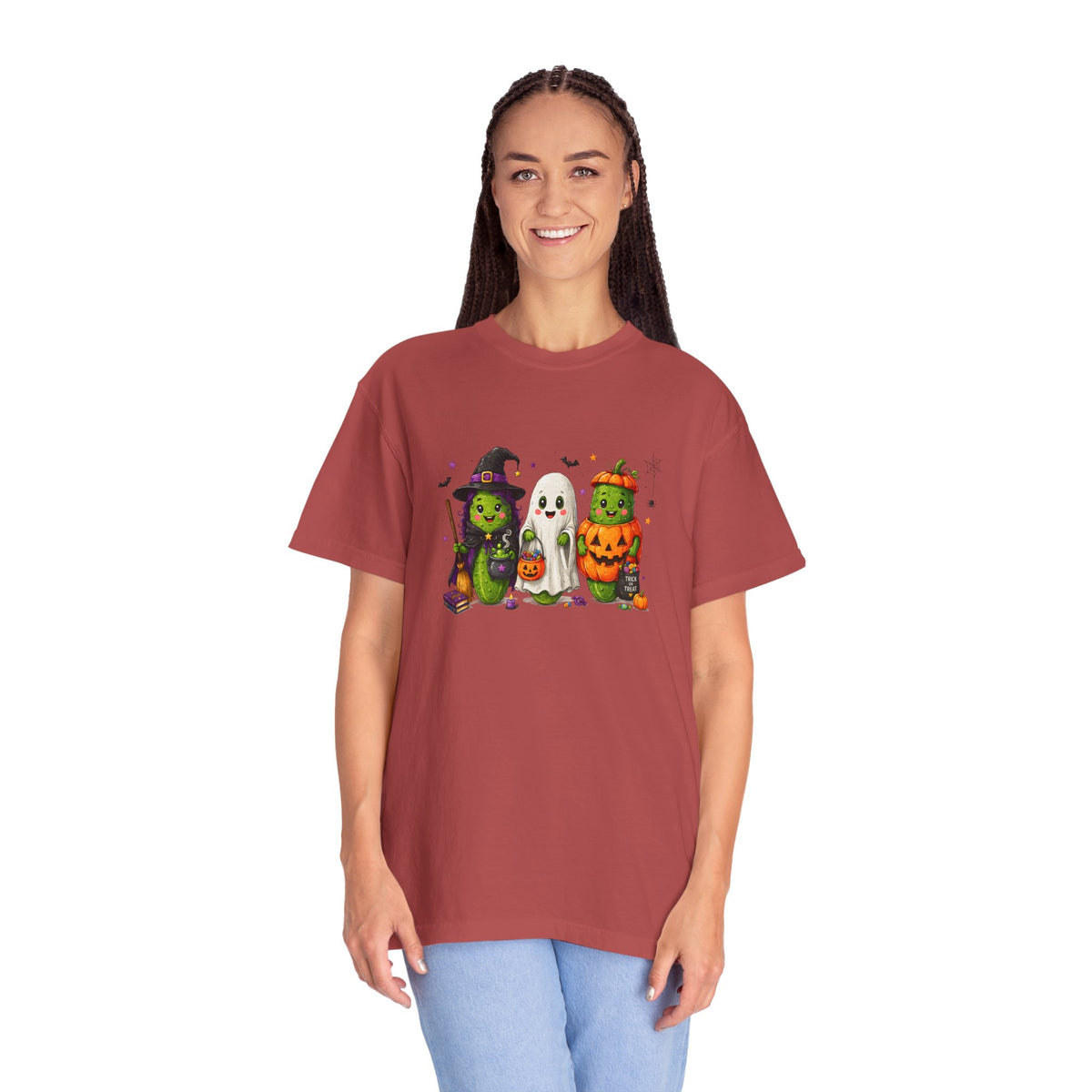Halloween Trio T-Shirt — Cute Witch, Ghost & Pumpkin Costume Tee