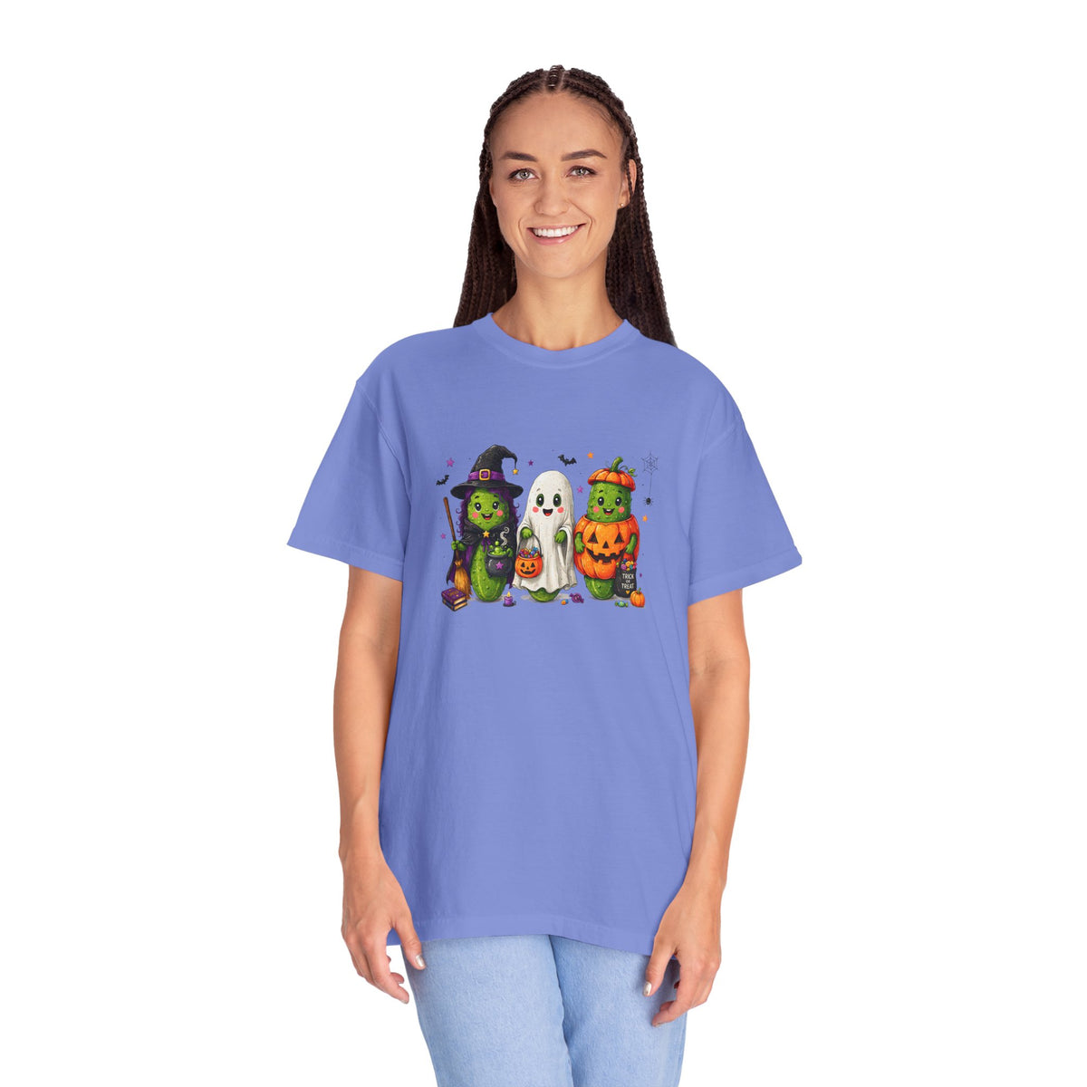 Halloween Trio T-Shirt — Cute Witch, Ghost & Pumpkin Costume Tee