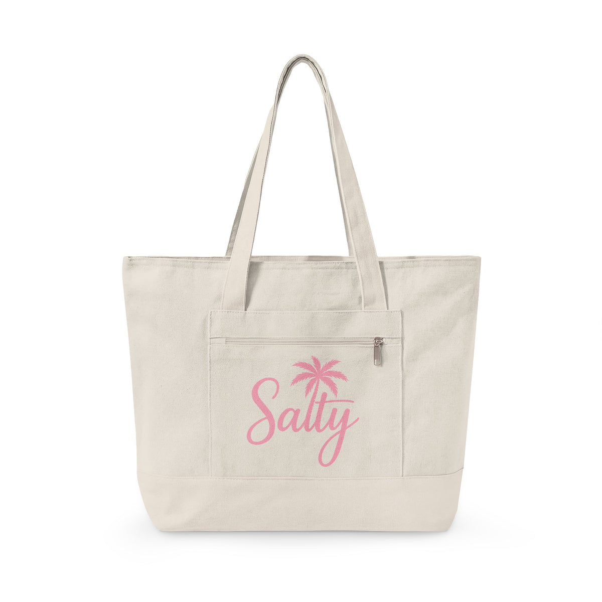 Beach Life Canvas Tote - "Life is Better at the Beach" Zippered Tote Bag