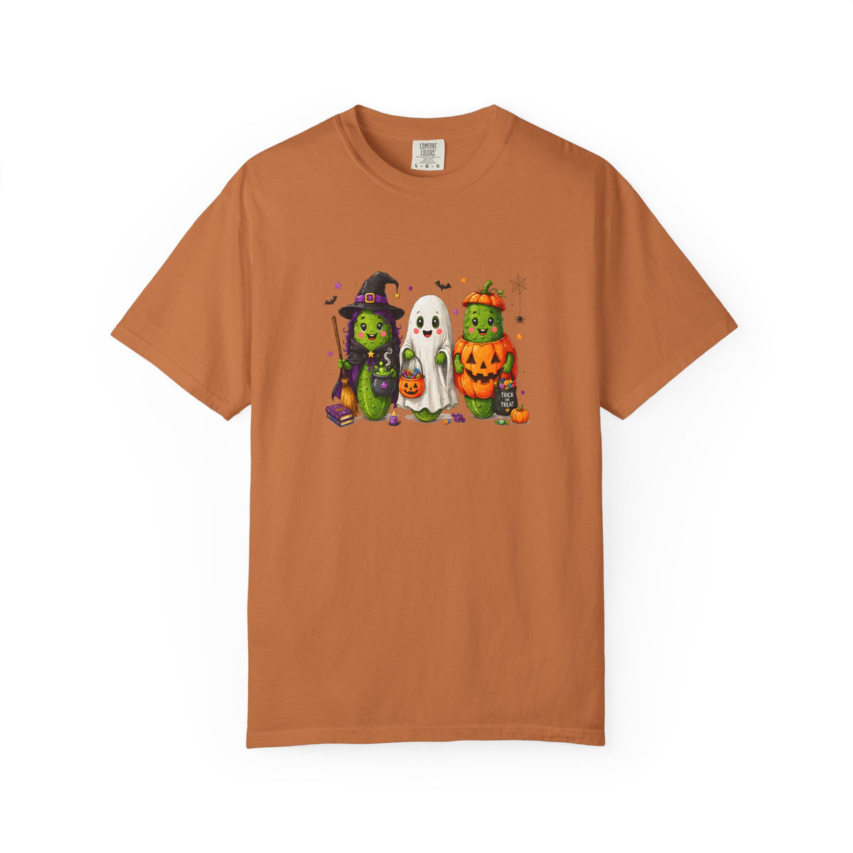 Halloween Trio T-Shirt — Cute Witch, Ghost & Pumpkin Costume Tee