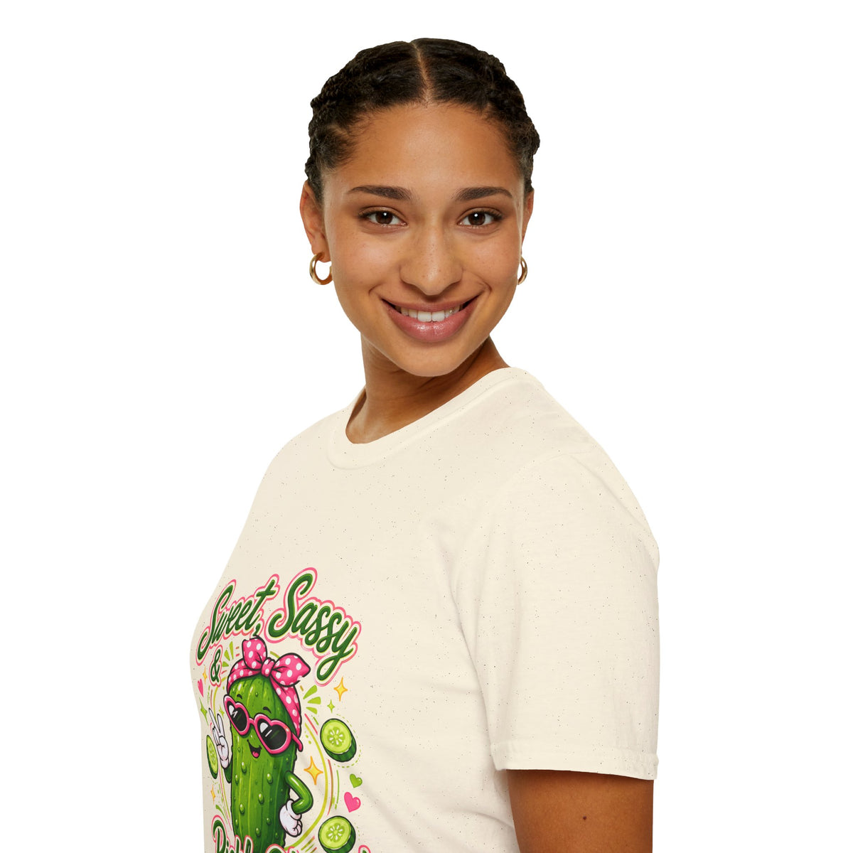 Sweet Sassy Pickle T-Shirt — "Sweet, Sassy & Pickle Obsessed" Cute Cactus/Pickle Graphic Tee
