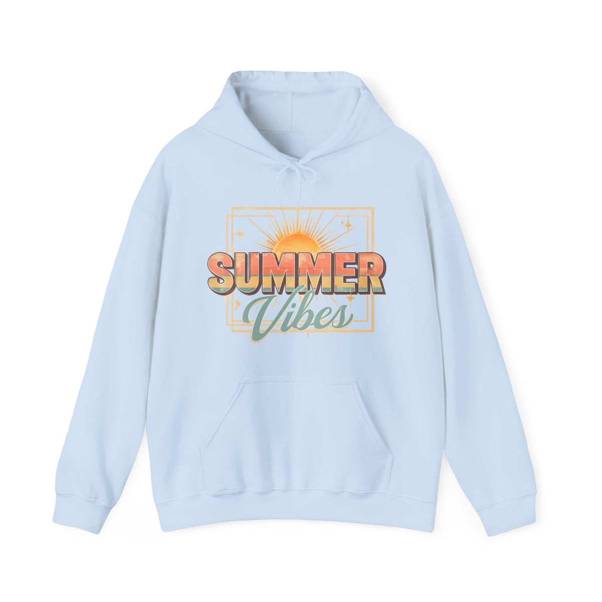 Summer Vibes Hoodie — Retro Sunset Graphic Pullover