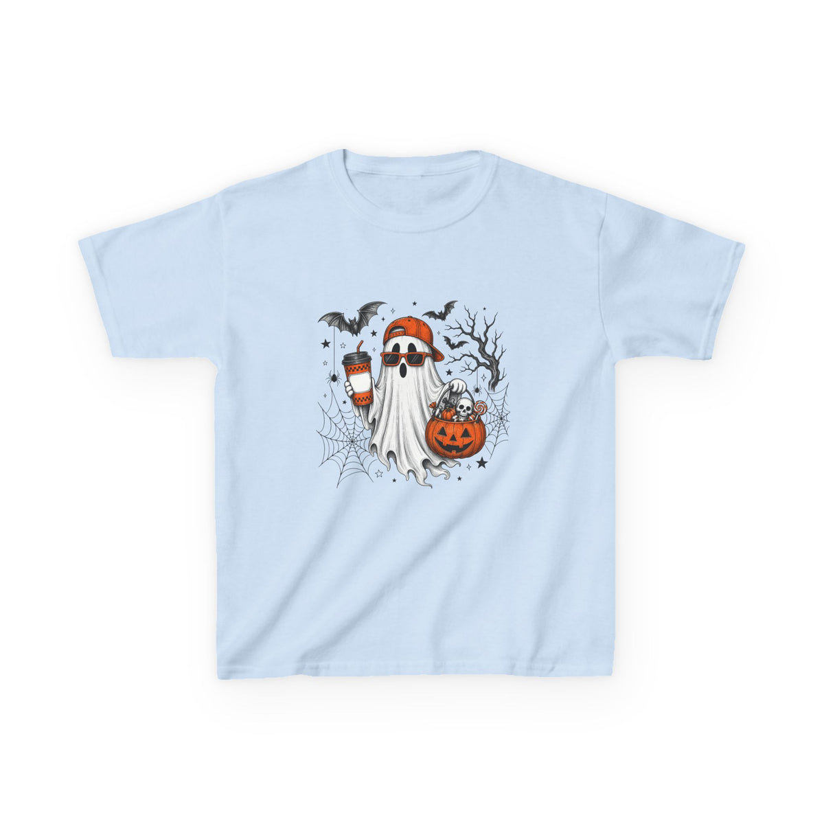 Kids Halloween Ghost Tee - Cute Pumpkin & Candy Corn Costume
