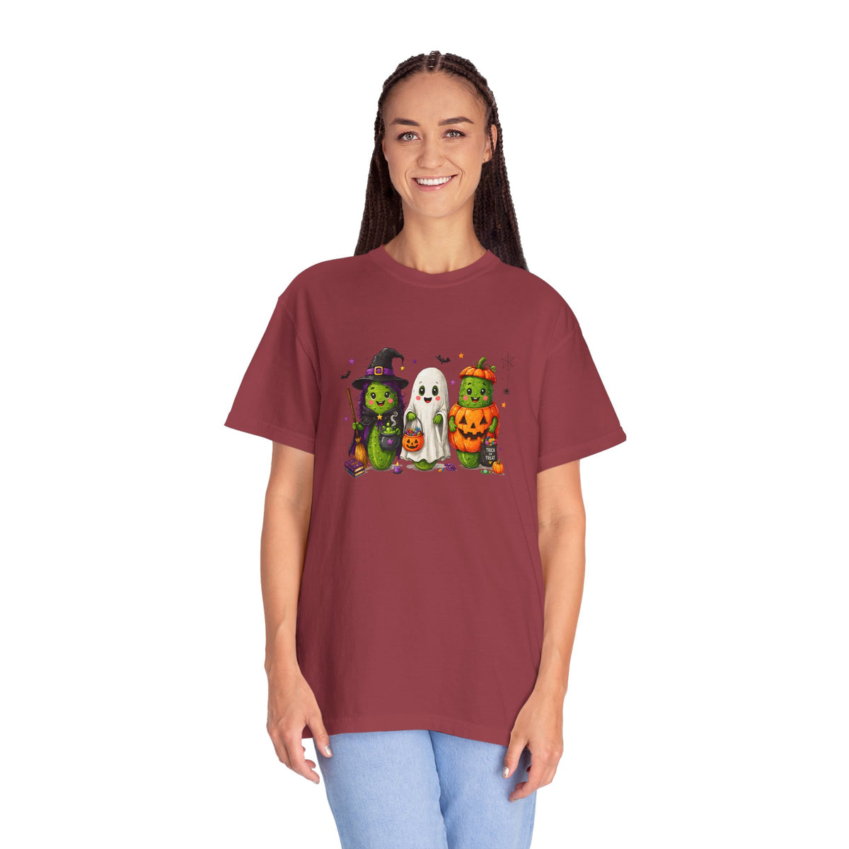 Halloween Trio T-Shirt — Cute Witch, Ghost & Pumpkin Costume Tee