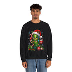 Christmas Pickle Sweatshirt – Cute Santa Hat Pickle with Candy Cane & Hot Cocoa