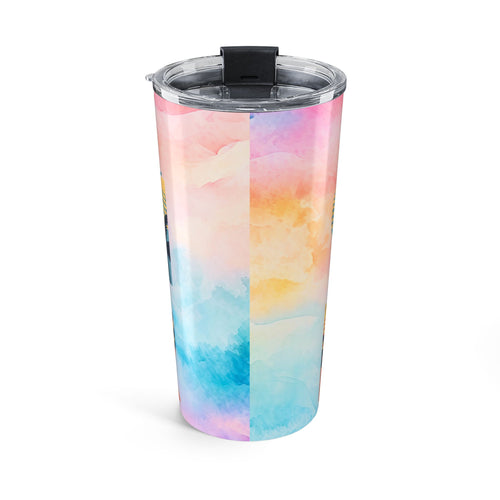 20oz Tumbler — "Hello Sunshine" Tropical Sunset Stainless Travel Cup