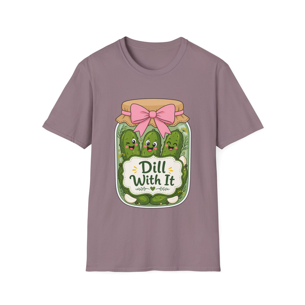 Adult - Unisex Tee - Dill With It Cute Pickle Jar Graphic Tee