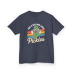 Kids Tee - "Just A Boy Who Loves Pickles" Retro Pickle Graphic