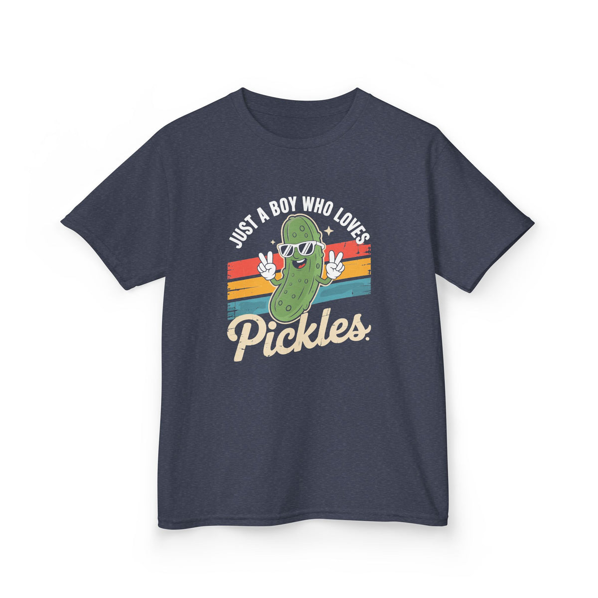 Kids Tee - "Just A Boy Who Loves Pickles" Retro Pickle Graphic