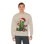 MD - Christmas Pickle Sweatshirt – Cute Holiday Pickle in Santa Hat with Candy Cane & Hot Cocoa