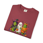 Halloween Trio T-Shirt — Cute Witch, Ghost & Pumpkin Costume Tee