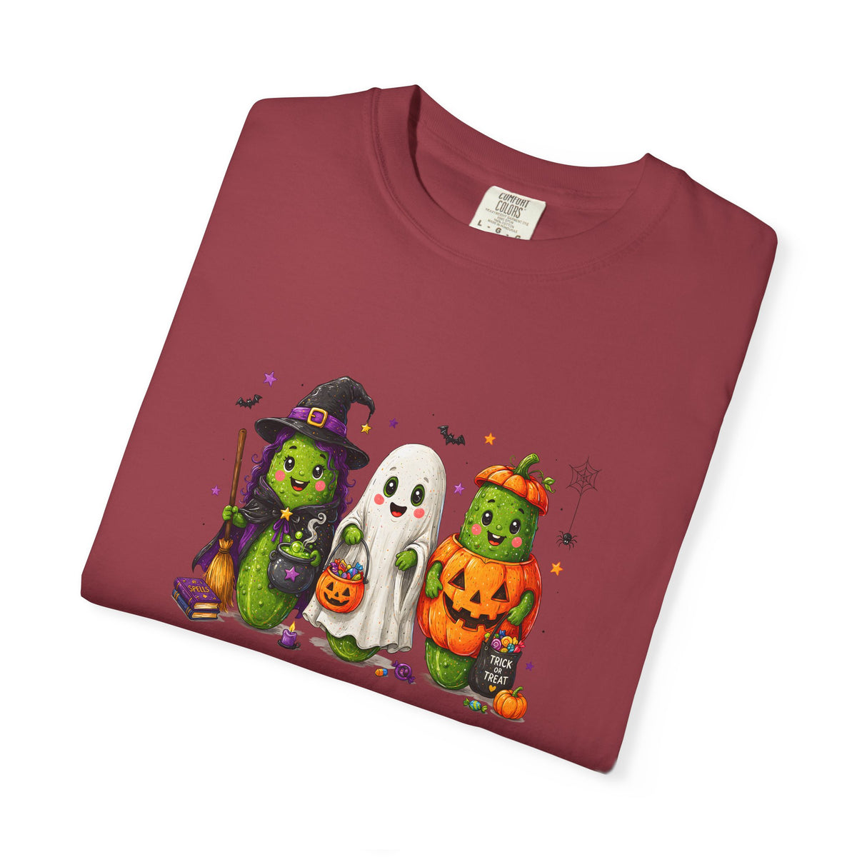 Halloween Trio T-Shirt — Cute Witch, Ghost & Pumpkin Costume Tee