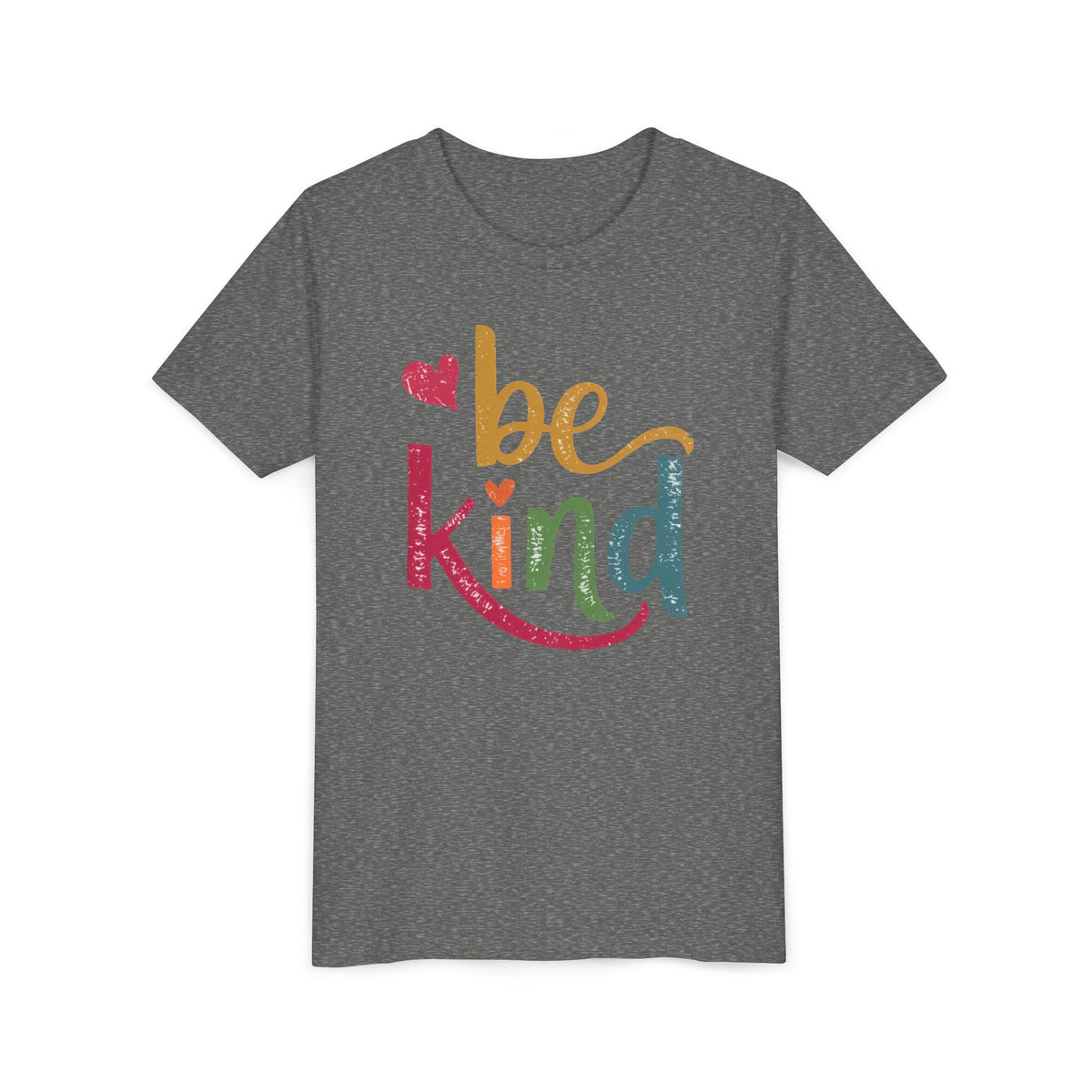 Kids Tee — 'Be Kind' Colorful Heart Graphic