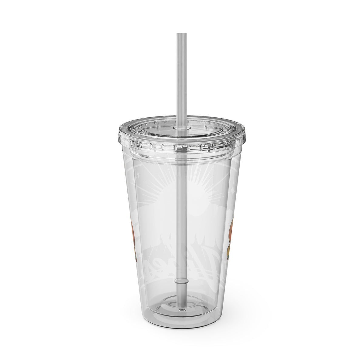 Summer Vibes Tumbler — 16oz Sunsplash Drink Tumbler with Straw