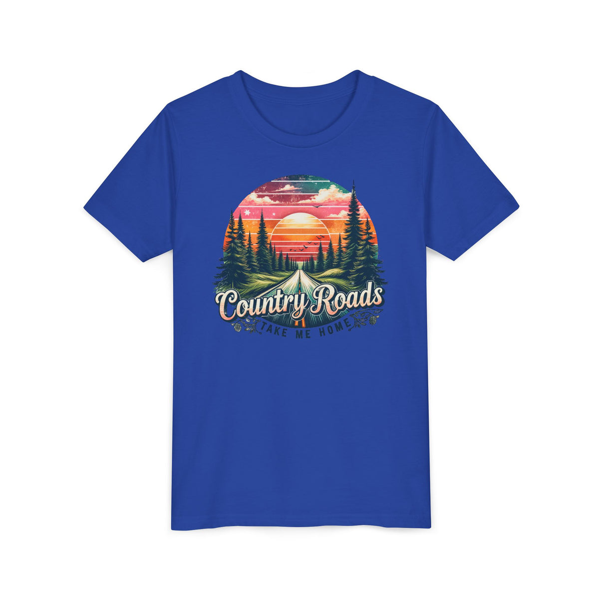 Kids Tee — 'Take Me Home' Retro Sunset Forest Tee