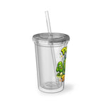Pickle Time Acrylic Tumbler – Cute Cartoon Pickles Travel Cup with Straw