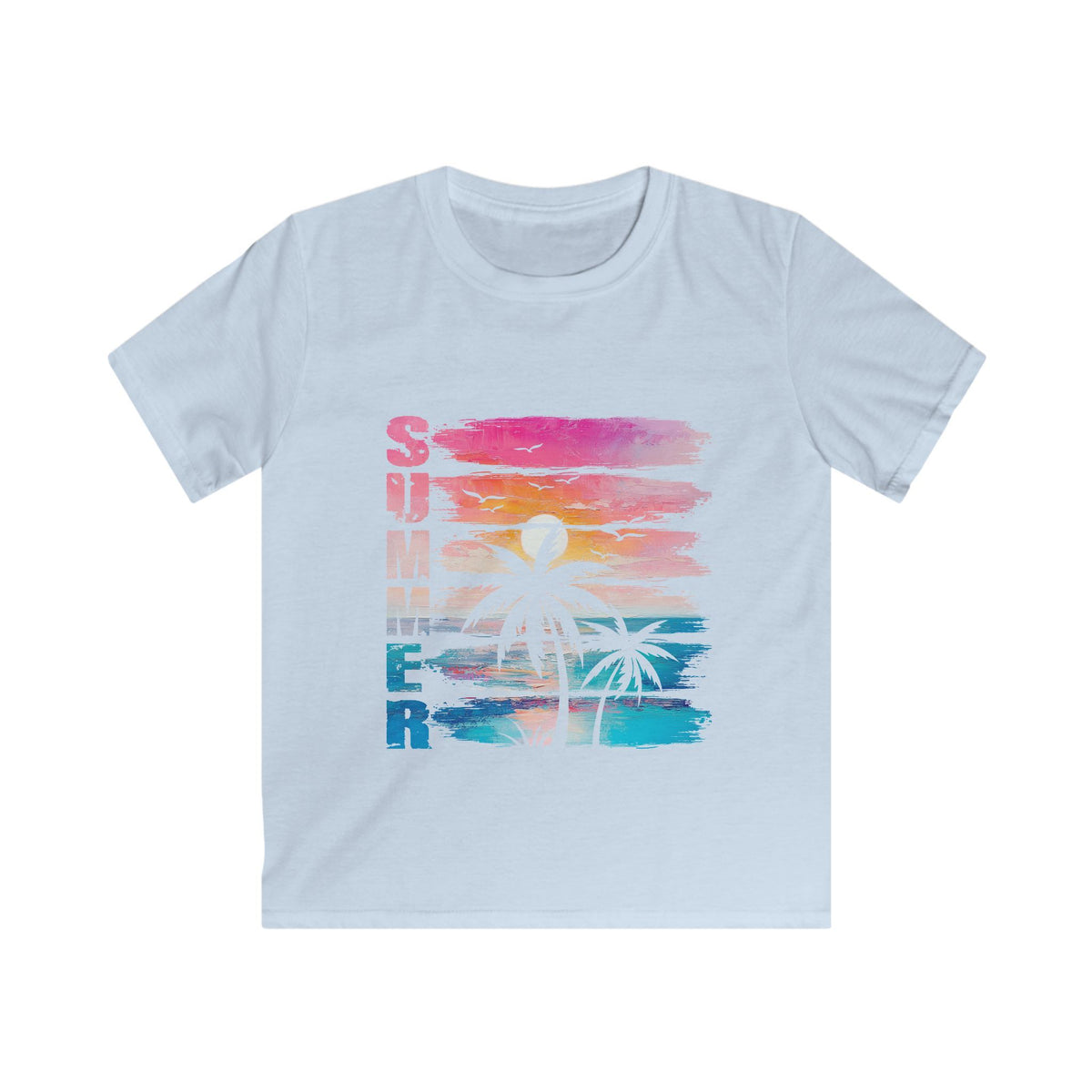 Kids Tee - Summer Palm Colorful Tropical Sunset Graphic