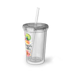 Tumbler — Tropical Margarita Acrylic Cup with Floral Watercolor Design