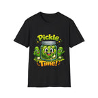 MD - Pickle Time T-Shirt — Cute Cartoon Pickle Jar Graphic Tee