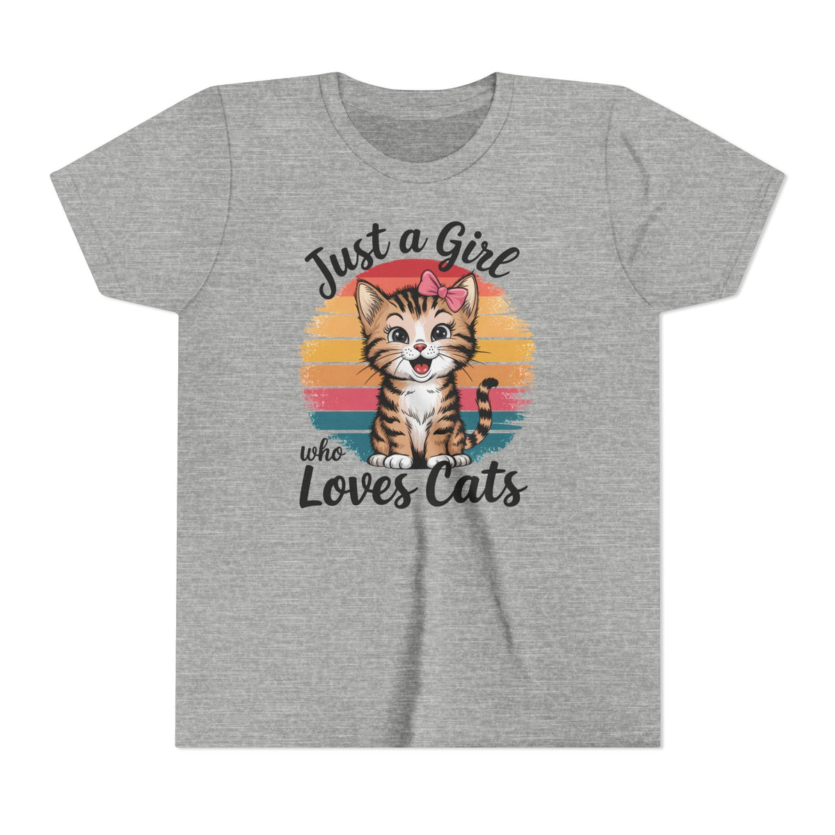 Kids Tee — "Just a Girl Who Loves Cats" Cute Kitten Graphic