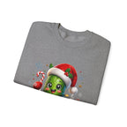 Christmas Pickle Sweatshirt – Cute Santa Hat Pickle with Candy Cane & Hot Cocoa