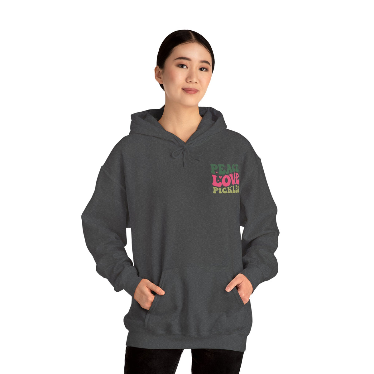 Peace Love Pickles Hoodie — Retro Groovy Graphic Hoodie
