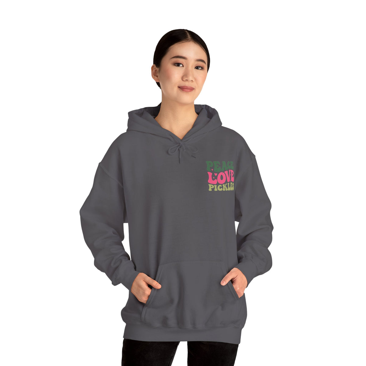 Peace Love Pickles Hoodie — Retro Groovy Graphic Hoodie