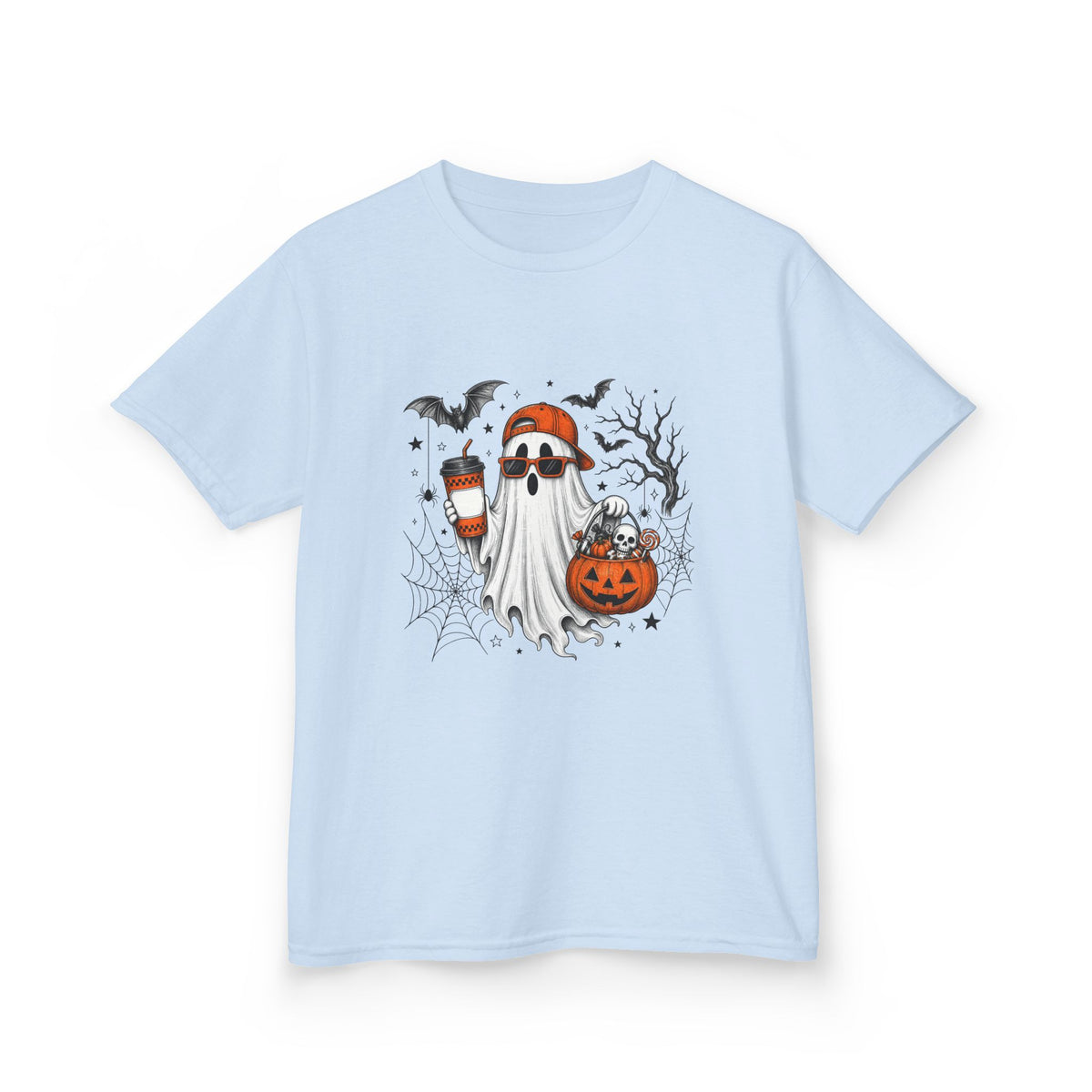 Kids Halloween Ghost Tee - Cute Pumpkin & Candy Corn Costume