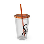 Salty Palm 16oz Tumbler with Straw — Clear Beach Insulated Cup