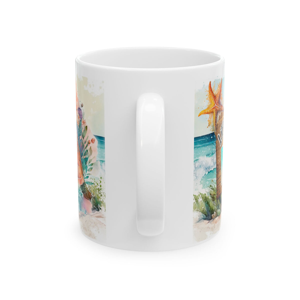 Beach Mermaid Ceramic Mug – "Life Is Better at the Beach" Ocean Coffee Cup (11oz & 15oz)