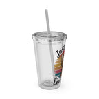 Cat Lover Tumbler 16oz — "Just a Girl Who Loves Cats" Stainless Straw Cup