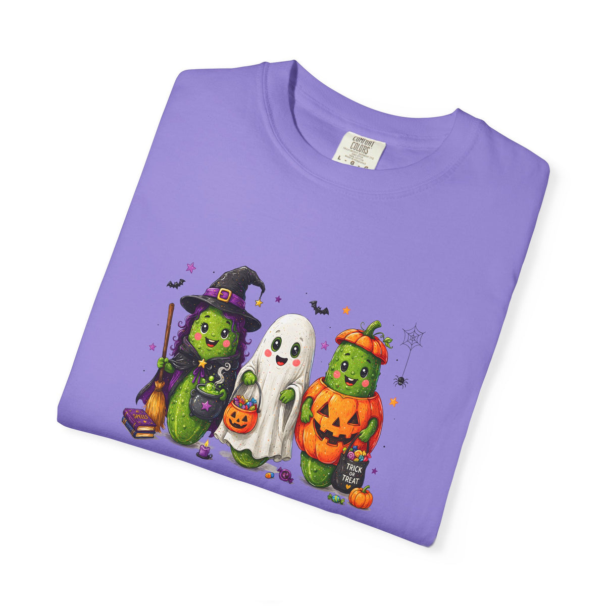 Halloween Trio T-Shirt — Cute Witch, Ghost & Pumpkin Costume Tee