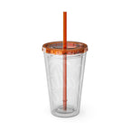Salty Palm 16oz Tumbler with Straw — Clear Beach Insulated Cup