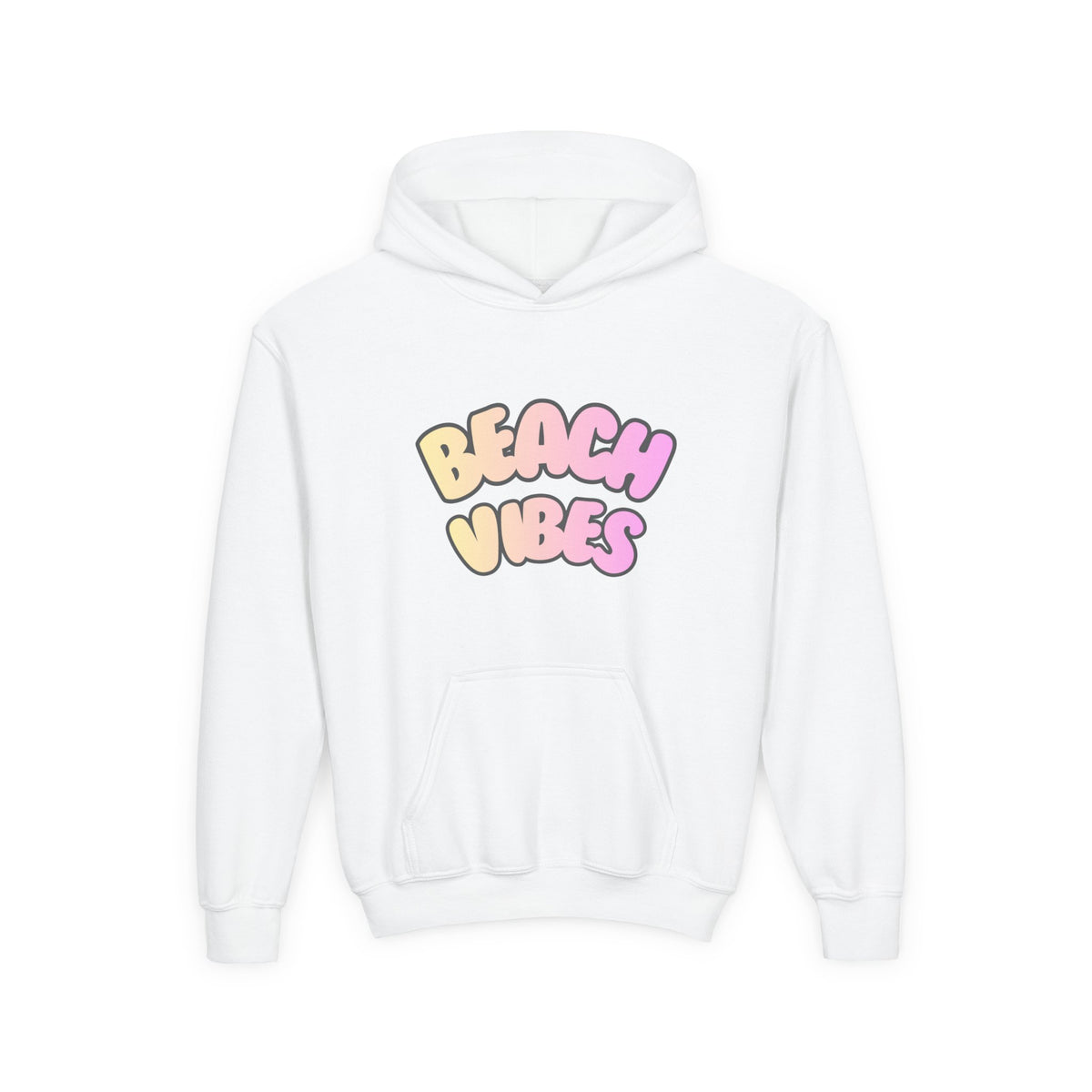 Youth Hoodie — "Beach Vibes" Pastel Retro Graphic
