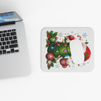Christmas Cactus Mouse Pad — Cute Santa Hat Holiday Desk Mat with Lights & Hot Cocoa