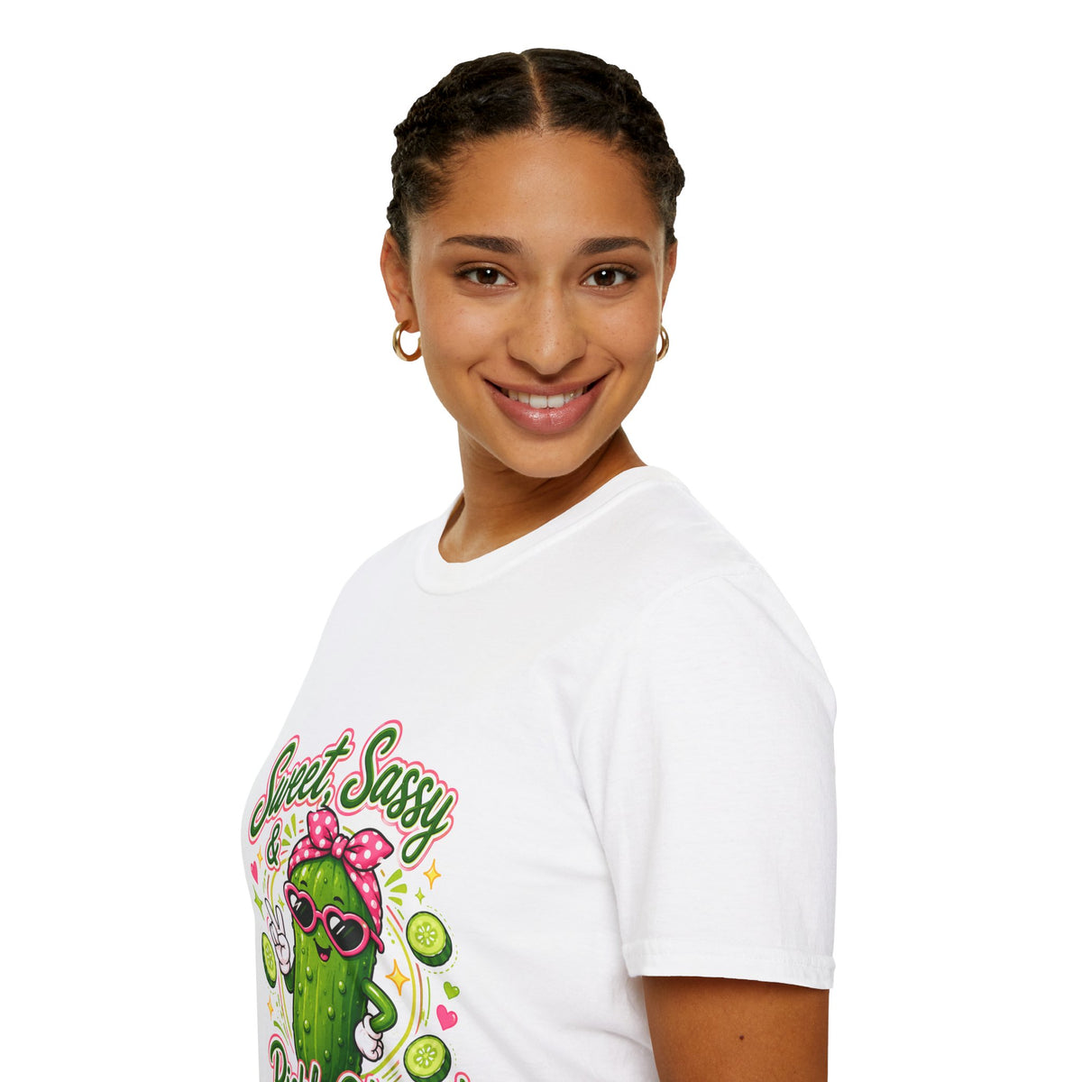 Sweet Sassy Pickle T-Shirt — "Sweet, Sassy & Pickle Obsessed" Cute Cactus/Pickle Graphic Tee