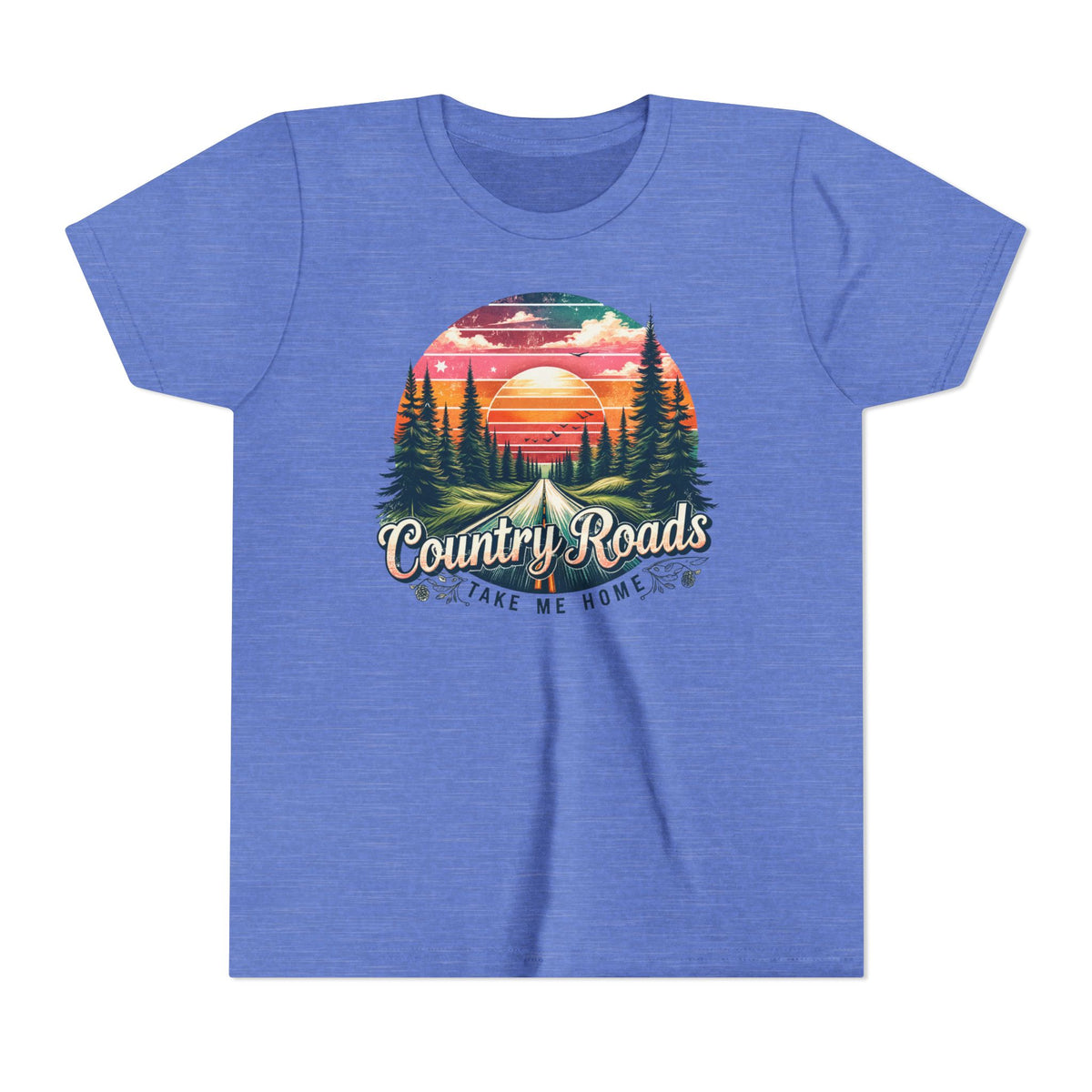 Kids Tee — 'Take Me Home' Retro Sunset Forest Tee