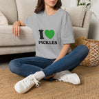 T-Shirt — "I  Pickles" Graphic Tee (Green Heart)
