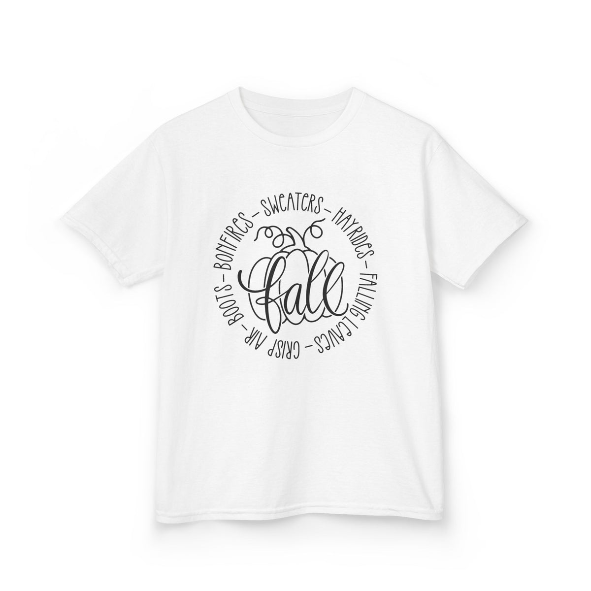 Kids 'Hello Fall' Tee — Playful Pumpkin & Autumn Words