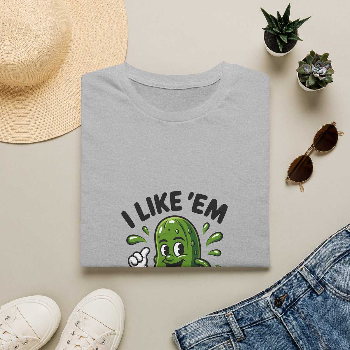 I Like 'Em Pickle T-Shirt — Cute Cartoon Pickle Graphic Tee