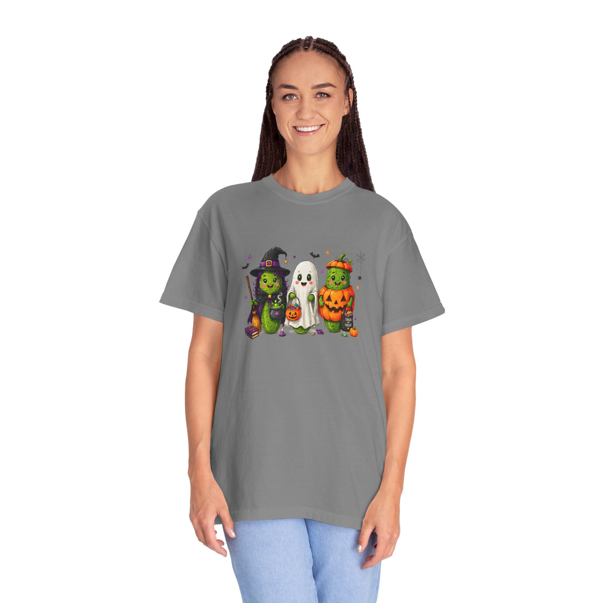 Halloween Trio T-Shirt — Cute Witch, Ghost & Pumpkin Costume Tee