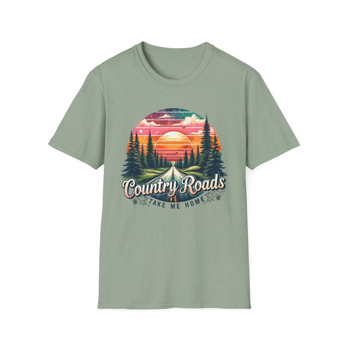 Unisex Soft Style Adult Tee - Country Roads