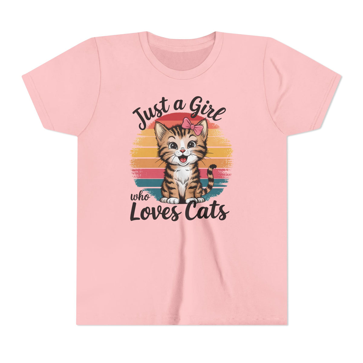 Kids Tee — "Just a Girl Who Loves Cats" Cute Kitten Graphic