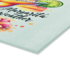 Glass Cutting Board — Margarita Weather Tropical Cocktail Design
