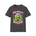 T-Shirt — Cute Kawaii Pickle Jar Design "Dill With It! Pickle Time!" | Funny Foodie Tee