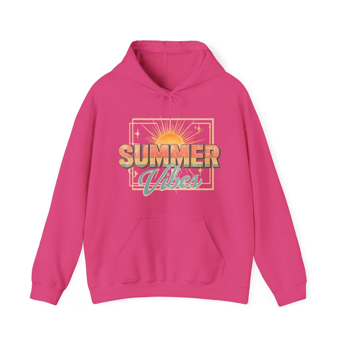 Summer Vibes Hoodie — Retro Sunset Graphic Pullover