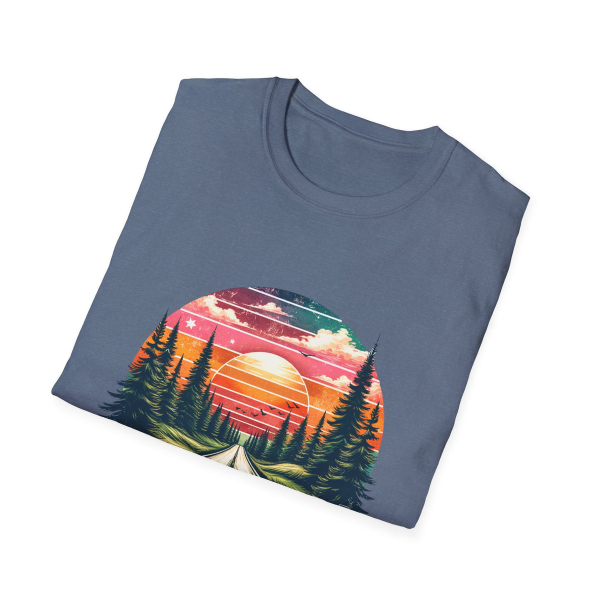 Country Roads Sunset T-Shirt — 'Country Roads Take Me Home' Retro Nature Tee