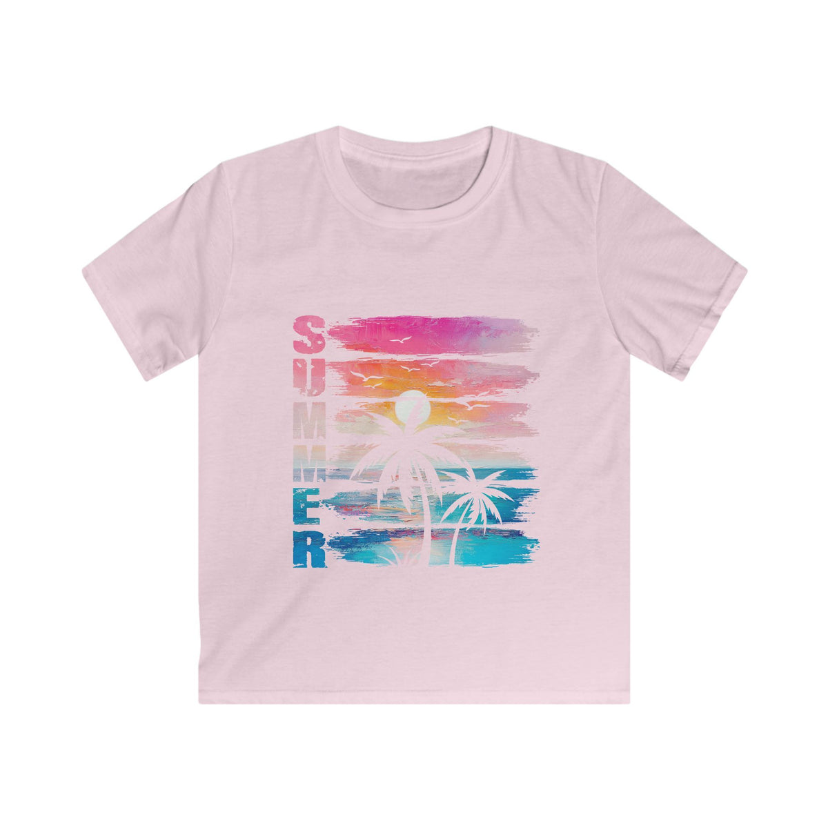 Kids Tee - Summer Palm Colorful Tropical Sunset Graphic