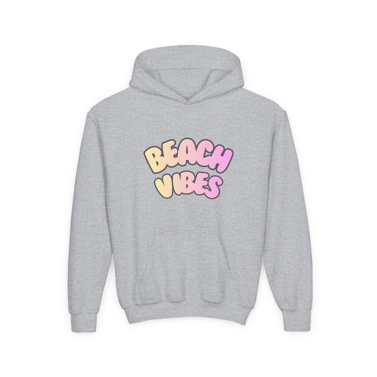 Youth Hoodie — "Beach Vibes" Pastel Retro Graphic